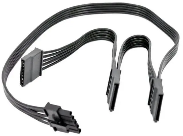 Main image of 5 Pin to 3X 15 Pin SATA Hard Drive HDD Power Adapter Cable Only for Cooler Master Modular Power Supply 20-in(50cm)