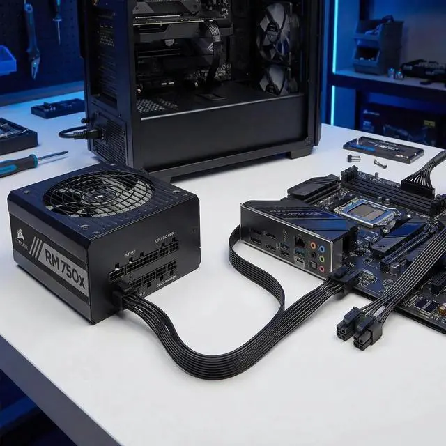 Alt view image 7 of 7 - CPU 8 Pin Male to CPU 8 Pin (4+4 Detachable) Male EPS-12V Motherboard Power Adapter Cable for Corsair Modular Power Supplies 18AWG 25-inch (63cm) for AX/HX/RM/SF/TX/CX Series