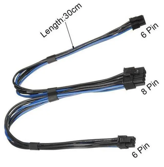 Alt view image 4 of 4 - Dual Mini 6 Pin to 8 Pin PCI Express Video Card Power Adapter Cable for Mac Pro Tower/Power Mac G5 15-inch(38cm)