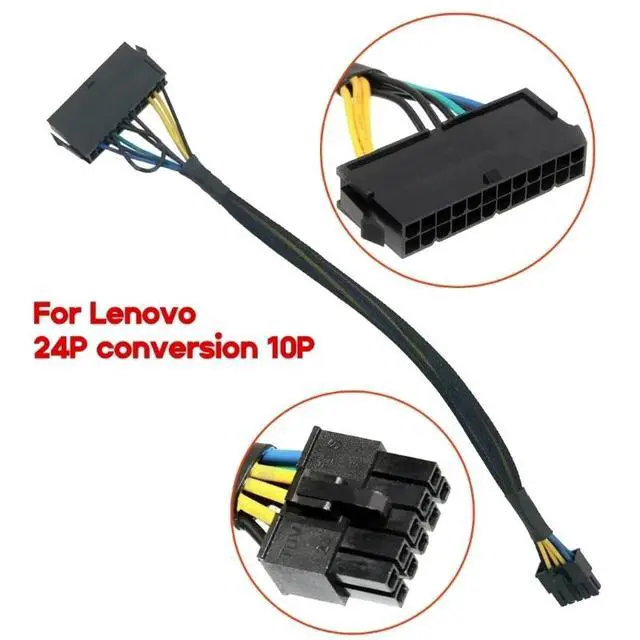 Alt view image 2 of 4 - 24 Pin to 10 Pin ATX PSU Main Power Adapter Braided Sleeved Cable for IBM Lenovo PCs and Servers 12-inch(30cm)