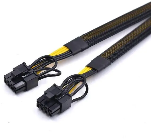 Alt view image 2 of 3 - CPU 8 Pin Male to Dual 8 Pin(6+2) Male PCIe Power Adapter Cable for Dell PowerEdge R720 720XD R730 and NVIDIA Tesla GPU J30DG 15-inch(38cm)