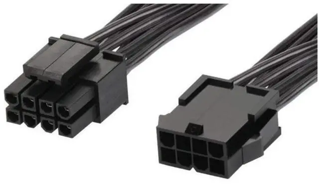 Alt view image 2 of 2 - PCIe 8 Pin Female to CPU 8 pin (4+4 Detachable) Male EPS-12V Adapter Converter Sleeved Cable 13.3-inch(34cm)