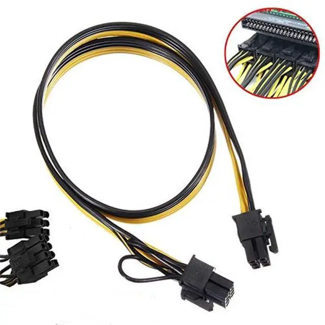 Alt view image 2 of 6 - (2-Pack) 6 Pin to 8 Pin PCIe Adapter for CoolerMaster and Thermaltake PSUs 6 Pin Male to 8 Pin (6+2) PCI Express Cable 20-inch(51cm)