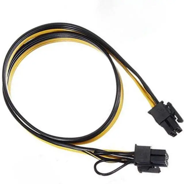 Main image of (2-Pack) 6 Pin to 8 Pin PCIe Adapter for CoolerMaster and Thermaltake PSUs 6 Pin Male to 8 Pin (6+2) PCI Express Cable 20-inch(51cm)