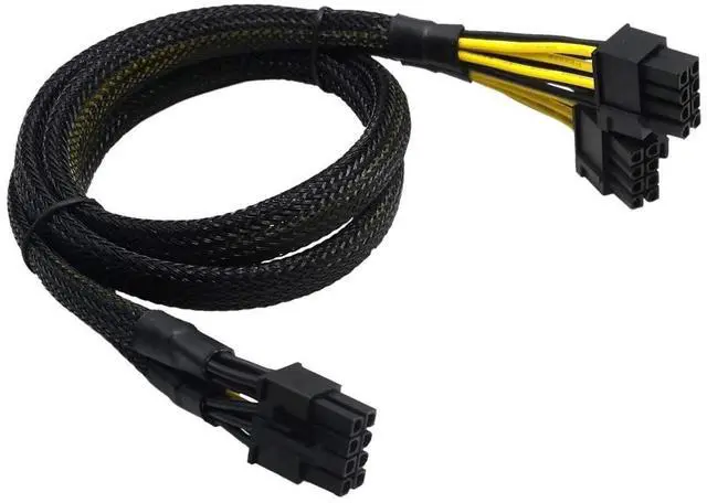 Main image of GPU VGA Splitter Cable PCIe 8 Pin Female to Dual 8 Pin (6+2) Male PCI Express Power Adapter Braided Extension 9 inches (23cm)