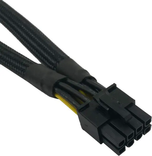 Alt view image 3 of 4 - GPU VGA Splitter Cable PCIe 8 Pin Female to Dual 8 Pin (6+2) Male PCI Express Power Adapter Braided Extension 9 inches (23cm)