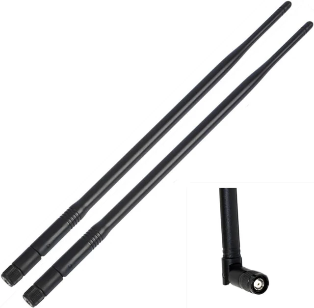 Main image of 2X 6dBi Dual Band WiFi Antenna RP-TNC Male 2.4GHz/5GHz Omni-Directional for Linksys Router WRT54G WRT54GL WRT54GS WAP54G, Cisco Aironet, Trimble Total Station, Wireless Access Point, Industrial IoT