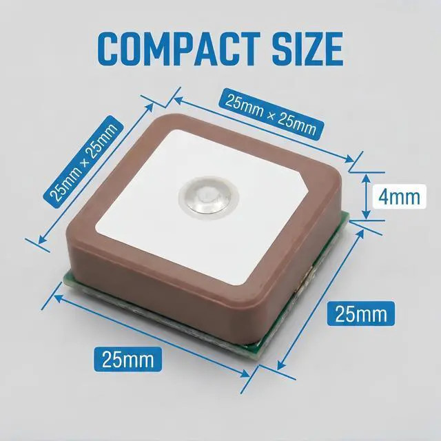Alt view image 2 of 7 - 28dB High Gain GPS Active Antenna Built-in Ceramic Patch GPS Antenna U.FL Connector, GPS Module Receiver, for Timing, Marine Navigation, Drone, UAV, Vehicle Tracking, for NEO-6M/7M/8M (25x25x4mm)