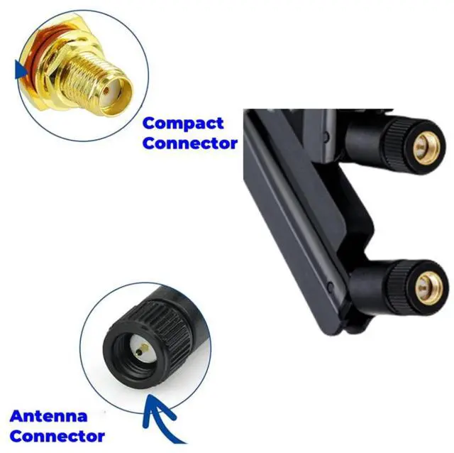 Main image of (2-Pack) Dual Band 2.4GHz 5.8GHz WiFi Antenna 10dBi SMA Male Antenna for Wireless Vedio Security IP Camera Recorder Surveillance Recorder Truck Trailer Rear View Backup Camera Reversing Monitor