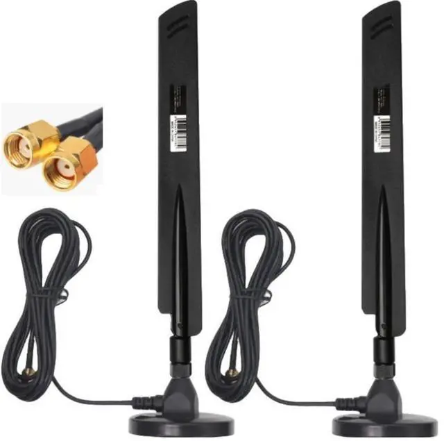 Main image of 10dBi Dual Band WiFi Antenna 2.4GHz 5GHz RP-SMA WiFi Antennae with 6.5ft Extension Cable for PC Desktop Computer PCI PCIe WiFi Bluetooth Card Wireless Network Router