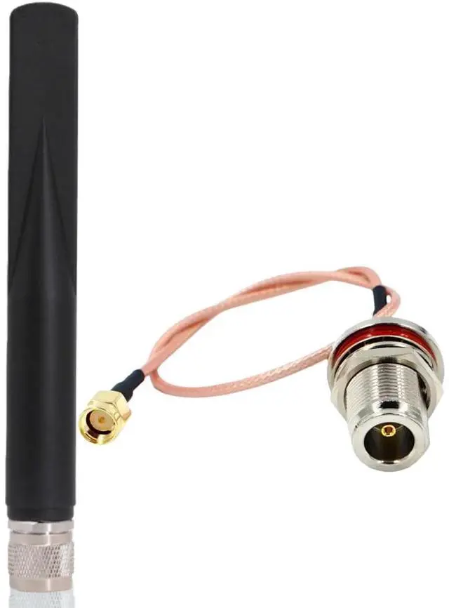 Alt view image 2 of 4 - 915MHz LoRa/HaLow Outdoor Antenna with U.FL to N-Type Female Coaxial Cable 5dBi Gain Omni-Directional N Male Connector for 802.11ah IoT Gateway, Helium Hotspot, RAK Wireless 902-928MHz