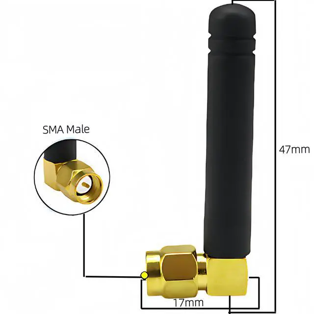 Alt view image 3 of 4 - Dual Band WiFi Mini Antenna 3dBi SMA Male Antenna (2-Pack) 2.4GHz 5GHz 5.8GHz Rubber Duck Antenna for Wireless Router Network Card WiFi USB Adapter IP Camera FPV Drone IoT Gateway Multicopter