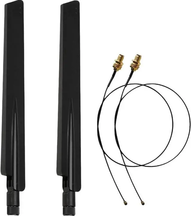 Main image of 10dBi 2.4GHz 5GHz 5.8G Dual Band WiFi RP-SMA Male High Gain Antenna & MHF4 to RP SMA Female Cable Antenna for NGFF M.2 AX200 9260 WiFi Card Wireless Routers PC Repeater Desktop PC FPV UAV Drone
