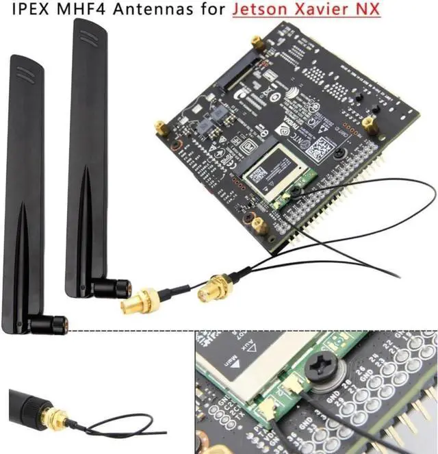 Alt view image 3 of 4 - 10dBi 2.4GHz 5GHz 5.8G Dual Band WiFi RP-SMA Male High Gain Antenna & MHF4 to RP SMA Female Cable Antenna for NGFF M.2 AX200 9260 WiFi Card Wireless Routers PC Repeater Desktop PC FPV UAV Drone