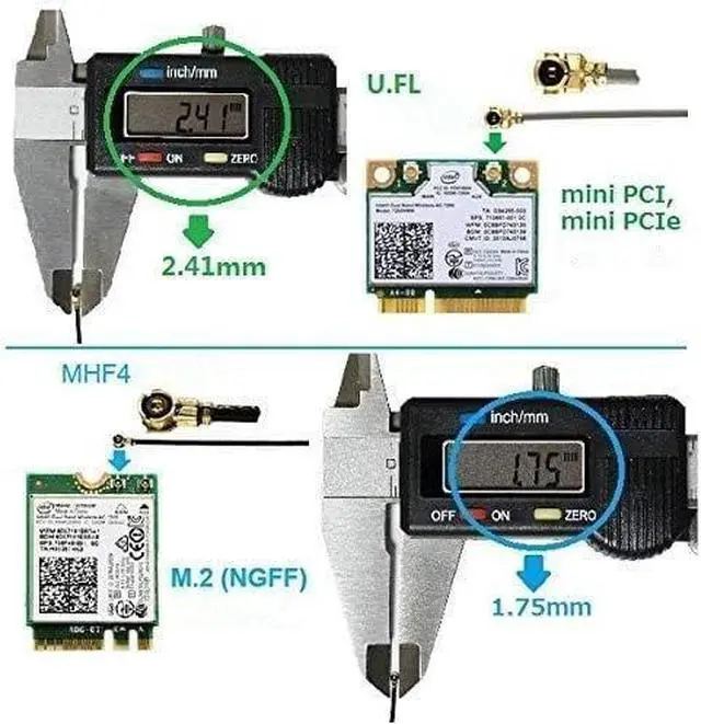 Alt view image 2 of 6 - MHF4 WLAN Network Adapter PC WiFi Antenna for intel 7260 8260 8265 9265 9260 9560 AX200 AX121 WiFi Antenna M.2 Wi-Fi Wireless WLAN Card M2 Zero