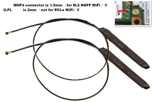 Alt view image 3 of 6 - MHF4 WLAN Network Adapter PC WiFi Antenna for intel 7260 8260 8265 9265 9260 9560 AX200 AX121 WiFi Antenna M.2 Wi-Fi Wireless WLAN Card M2 Zero