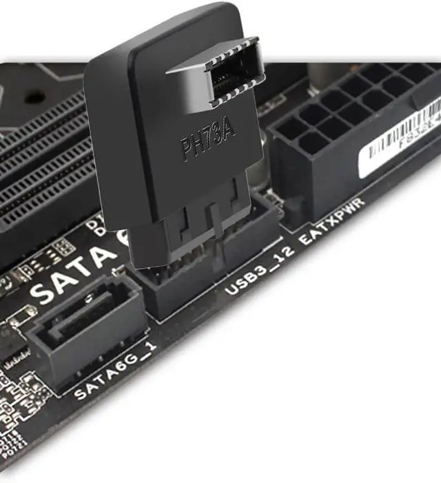 Alt view image 3 of 3 - USB 3.0 to Type-E Header Adapter 19/20-Pin to Type-E Key-A 20-Pin Internal Converter for Motherboard, USB 3.1 Gen 2 10Gbps for Front Panel Type-C Port (Type A Notch Facing Outward)