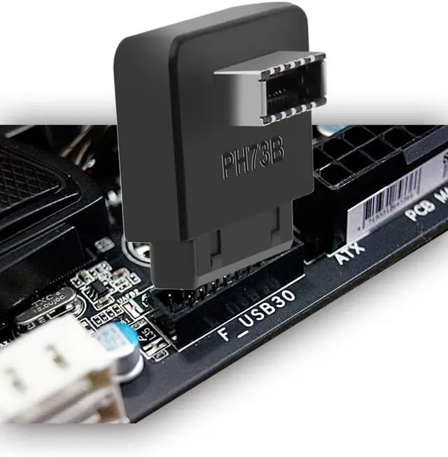 Alt view image 2 of 4 - USB 3.0 to Type-E Header Adapter 19/20-Pin to Type-E Key-A 20-Pin Internal Converter for Motherboard, USB 3.1 Gen 2 10Gbps for Front Panel Type-C Port (Type B Notch Facing Inward)