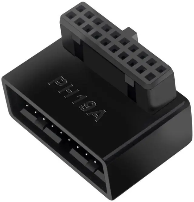 Main image of USB 3.0 19/20-Pin 90 Degree Right Angle Motherboard Adapter Internal Header Male to Female L-Shaped Extension for Desktop PC, Mini-ITX, ATX Motherboard (Type A Notch Facing Inward)