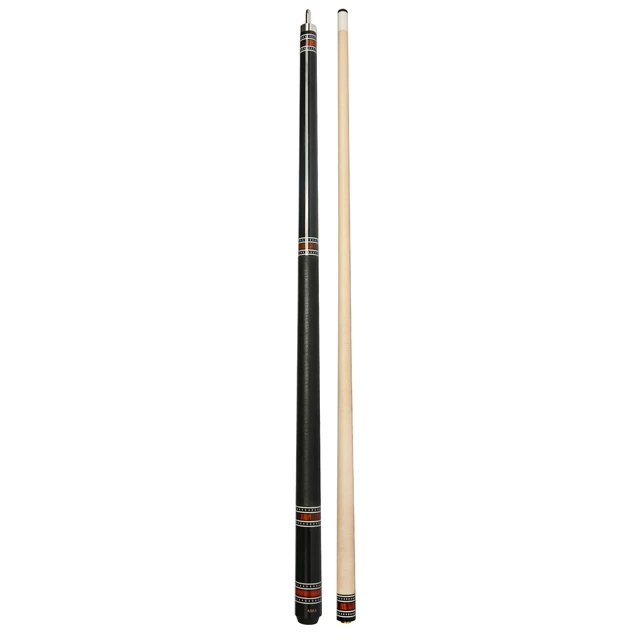 Alt view image 4 of 6 - ASKA A1 Ring Series Black Pool Cue Stick, 58" 2-Piece, 21 oz, Birdseye Maple Butt, Irish Linen Wrap, 12.75mm Layered Tip