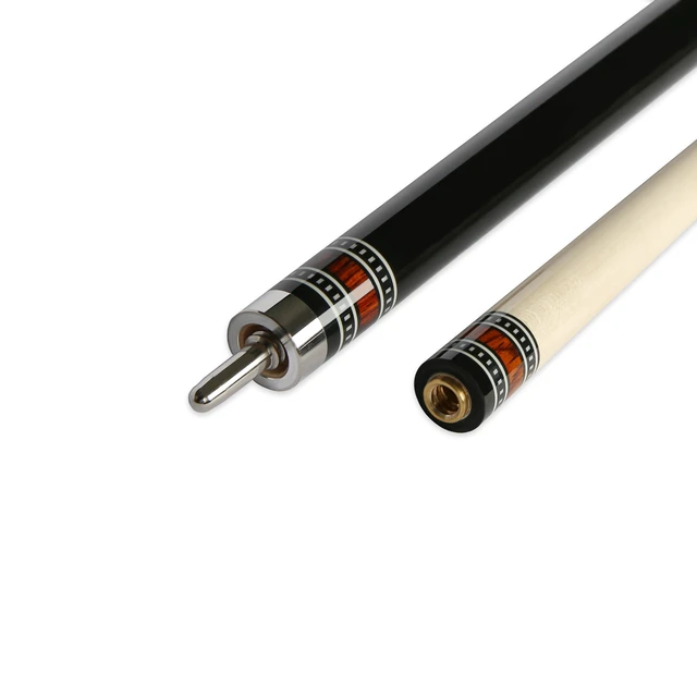 Alt view image 5 of 6 - ASKA A1 Ring Series Black Pool Cue Stick, 58" 2-Piece, 21 oz, Birdseye Maple Butt, Irish Linen Wrap, 12.75mm Layered Tip