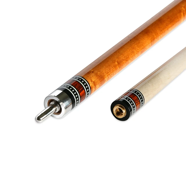 Alt view image 5 of 6 - ASKA A1 Ring Series Brown Pool Cue Stick, 58" 2-Piece, 19 oz, Birdseye Maple Butt, Irish Linen Wrap, 12.75mm Layered Tip