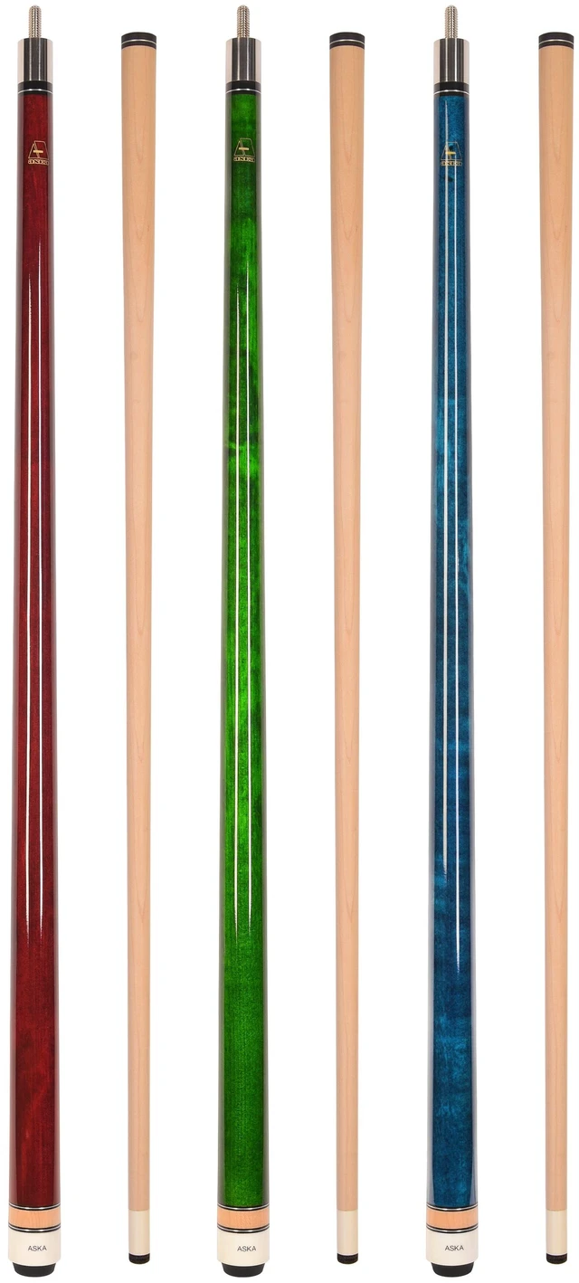 Main image of ASKA Set of 3 L3 Pool Cue Sticks, 58", 13mm Tip, Canadian Maple Shaft, Wrapless