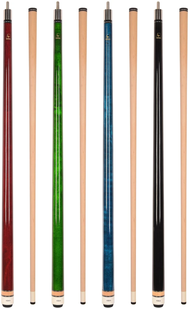 Main image of ASKA L3 Set of 4 Pool Cue Sticks, 58", 13mm Tip, Canadian Maple Shaft, Wrapless Design, Mixed Weights 18-21 oz