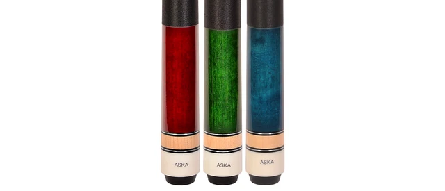 Alt view image 4 of 7 - ASKA L2 Set of 3 Billiard Pool Cues, 58" Canadian Hard Rock Maple, Mixed Weights (18, 19, 20 oz)