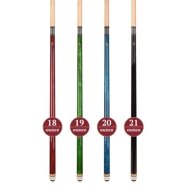 Alt view image 3 of 6 - ASKA L3 Set of 4 Pool Cue Sticks, 58", 13mm Tip, Canadian Maple Shaft, Wrapless Design, Mixed Weights 18-21 oz