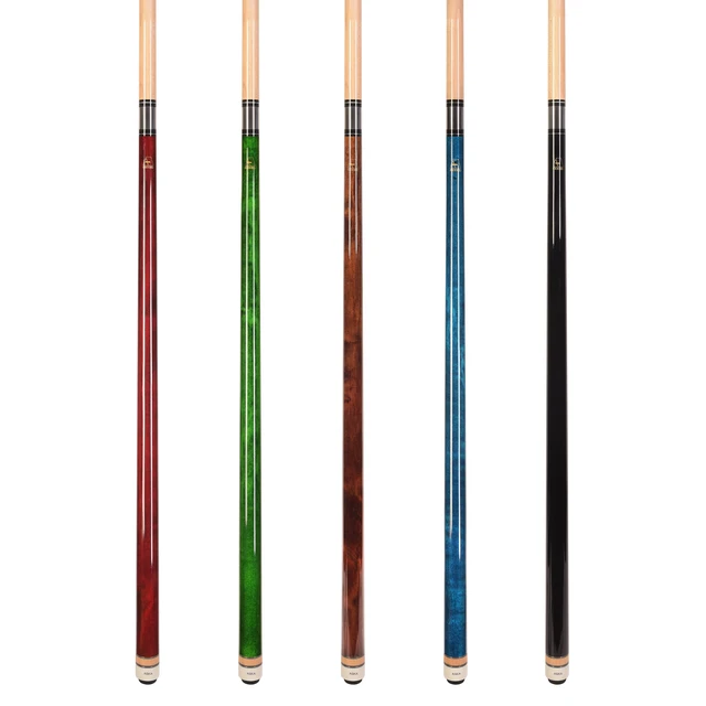Alt view image 2 of 6 - ASKA L3 Set of 5 Wrapless Pool Cues, 58" Canadian Maple Shaft, 13mm Tip, Mixed Weights (18-21 oz)