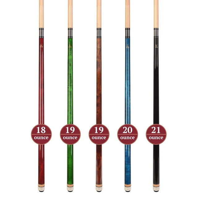 Alt view image 3 of 6 - ASKA L3 Set of 5 Wrapless Pool Cues, 58" Canadian Maple Shaft, 13mm Tip, Mixed Weights (18-21 oz)
