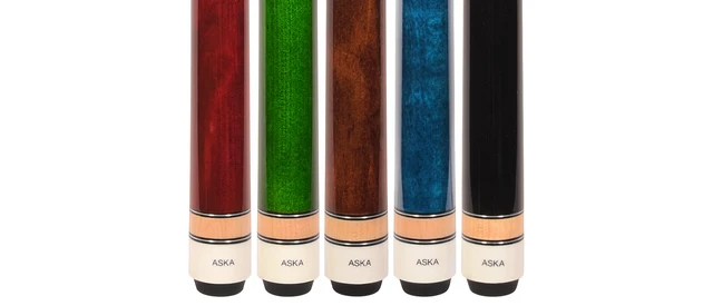 Alt view image 4 of 6 - ASKA L3 Set of 5 Wrapless Pool Cues, 58" Canadian Maple Shaft, 13mm Tip, Mixed Weights (18-21 oz)