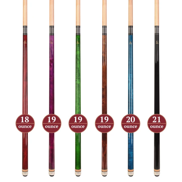 Alt view image 3 of 6 - ASKA Set of 6 L3 Pool Cue Sticks, 58" Canadian Maple, 13mm Tip, Wrapless, Mixed Weights 18-21oz
