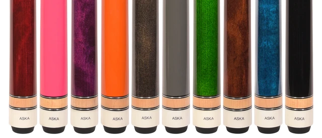 Alt view image 4 of 7 - ASKA Set of 10 L3 Pool Cue Sticks, 58", 13mm Tip, Canadian Maple Shaft, Wrapless
