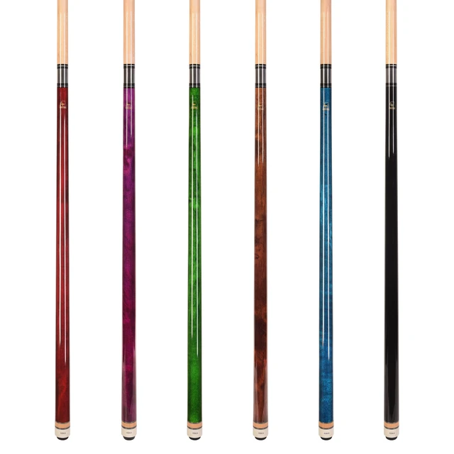 Alt view image 2 of 6 - ASKA Set of 6 L3 Pool Cue Sticks, 58" Canadian Maple, 13mm Tip, Wrapless, Mixed Weights 18-21oz