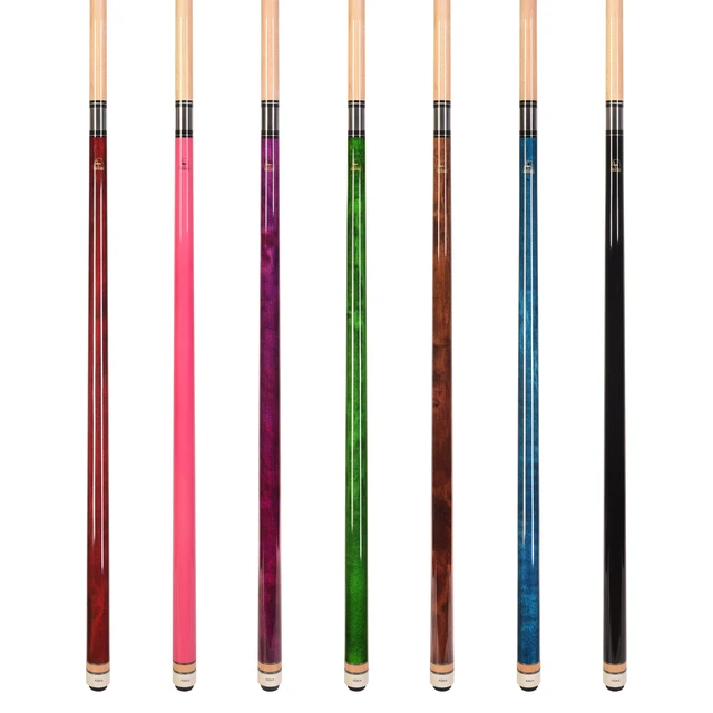 Alt view image 2 of 6 - ASKA Set of 7 L3 Pool Cue Sticks, 58", 13mm Tip, Canadian Maple Shaft, Wrapless, Mixed Weights 18-21oz
