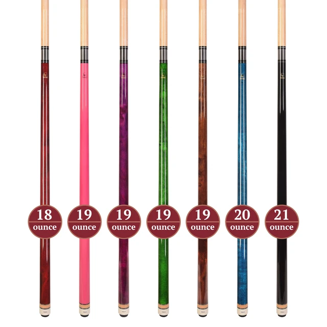 Alt view image 3 of 6 - ASKA Set of 7 L3 Pool Cue Sticks, 58", 13mm Tip, Canadian Maple Shaft, Wrapless, Mixed Weights 18-21oz