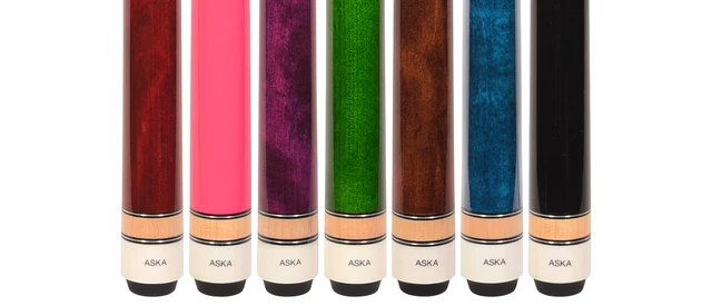 Alt view image 4 of 6 - ASKA Set of 7 L3 Pool Cue Sticks, 58", 13mm Tip, Canadian Maple Shaft, Wrapless, Mixed Weights 18-21oz