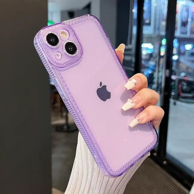 Main image of ZTOFERA Designed for iPhone 14 Plus 6.7 inch,Sparkly Cute Clear Case for Women Girls,Glitter Bling Flexible Soft TPU Silicone Bumper Protective Cover for iPhone 14 Plus - Purple