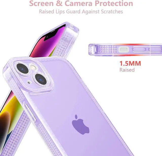 Alt view image 2 of 7 - ZTOFERA Designed for iPhone 14 Plus 6.7 inch,Sparkly Cute Clear Case for Women Girls,Glitter Bling Flexible Soft TPU Silicone Bumper Protective Cover for iPhone 14 Plus - Purple