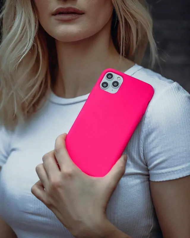 Alt view image 6 of 7 - FELONY CASE - iPhone 14 Pro Case - Neon Pink Silicone Phone Cover | Liquid Silicone with Anti-Scratch Microfiber Lining, 360° Shockproof Protective Case for Apple iPhone 14 Pro
