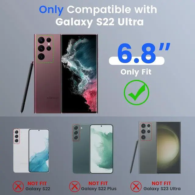 Alt view image 2 of 7 - VEGO for Galaxy S22 Ultra Kickstand Case with Slide Camera Cover, Built-in 360° Rotate Ring Stand Magnetic Car Mount Cover Case for Samsung Galaxy S22 Ultra 6.8 inch 2022 Released - Burgundy