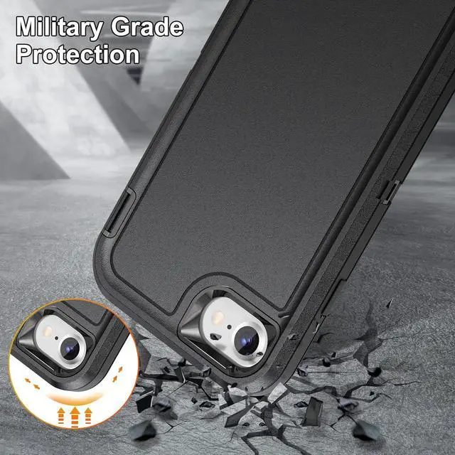 Alt view image 5 of 7 - iPhone SE 2020 Case for Men, Hybrid Drop Test Heavy Duty Durable Shockproof Slim Fit Protective Phone Cover for iPhone SE 2020/iPhone 7/iPhone 8/iPhone SE 3 2022,Black