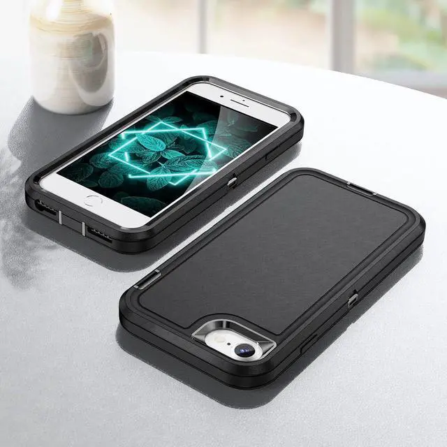 Alt view image 7 of 7 - iPhone SE 2020 Case for Men, Hybrid Drop Test Heavy Duty Durable Shockproof Slim Fit Protective Phone Cover for iPhone SE 2020/iPhone 7/iPhone 8/iPhone SE 3 2022,Black