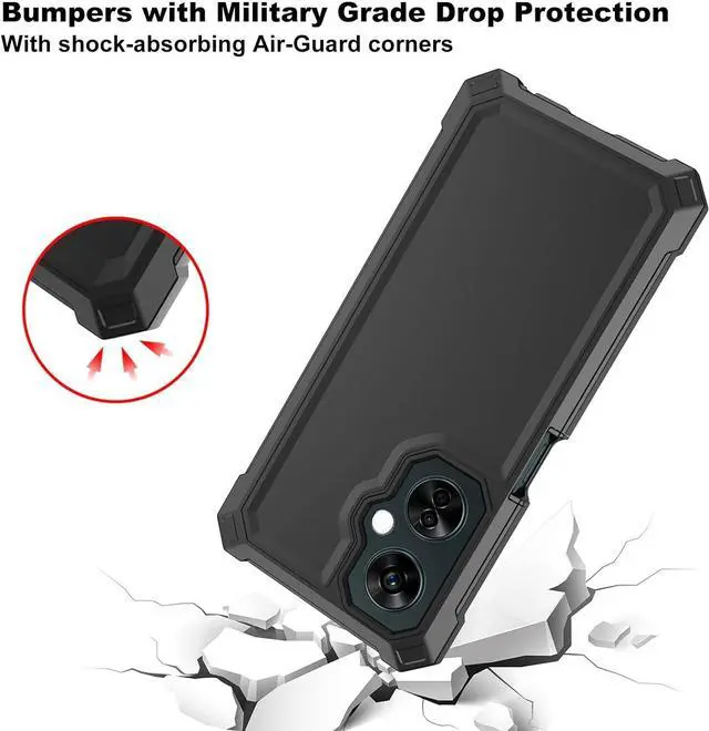 Alt view image 4 of 7 - Ailiber for OnePlus Nord N30 Phone Case, One Plus N30 5G Case with Screen Protector Tempered Glass, 2 Layer Structure Protection, Shockproof Corner TPU Bumper, Slim Silicone Cover for Plus 1 N30-Black