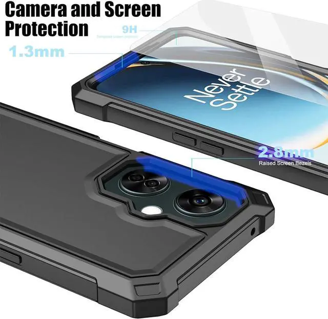 Alt view image 6 of 7 - Ailiber for OnePlus Nord N30 Phone Case, One Plus N30 5G Case with Screen Protector Tempered Glass, 2 Layer Structure Protection, Shockproof Corner TPU Bumper, Slim Silicone Cover for Plus 1 N30-Black