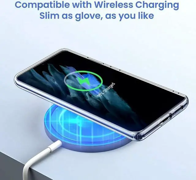 Alt view image 4 of 6 - Magnetic Phone Case Compatible with Samsung Galaxy S21 Ultra  Shockproof Cell Phone Case Works with Wireless Charging, MagSafe Card Wallet (Samsung Galaxy S21 Ultra,6.8 inch, Clear)