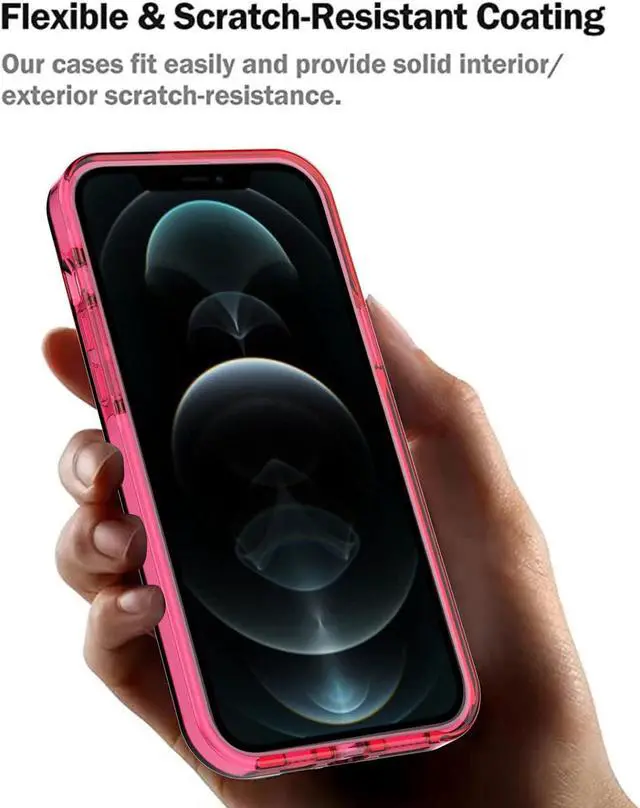 Alt view image 6 of 6 - ArtsEvo Designed for iPhone 14 Case and iPhone 13 Case, 6.6ft Drop Protection, Full Body Screen Camera Protective Phone Case,Hot Pink