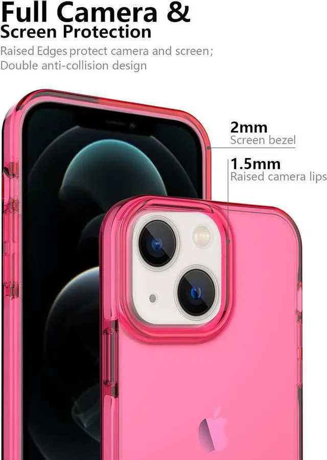 Alt view image 4 of 6 - ArtsEvo Designed for iPhone 14 Case and iPhone 13 Case, 6.6ft Drop Protection, Full Body Screen Camera Protective Phone Case,Hot Pink